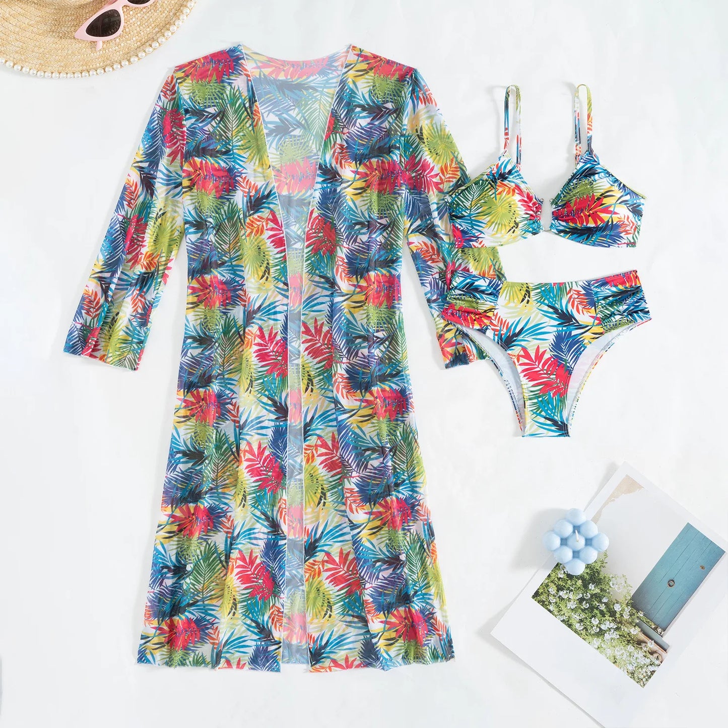 New Sexy Print Bikinis Female Swimsuits Three-Piece Women's Swimwear Beach Swim Wear High Waist Bathing Suits Pool Bather 2025