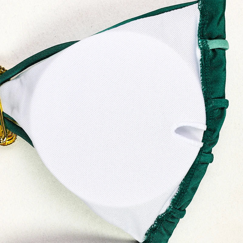 Sexy Micro Bikinis 2025 Women Halter Brazilian Bikini Set Female Pleated Swimsuit New Triangle Swimwear Beach Wear Bathing Suit