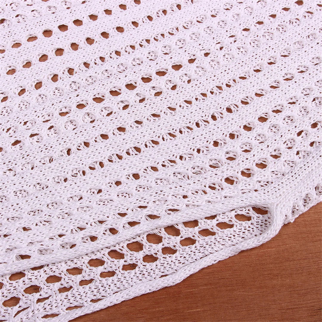 S - XL Backless Hollow out Knitted Crochet Tunic Beach Cover Up Cover-ups Beach Dress Beach Wear Beachwear Female Women V3660
