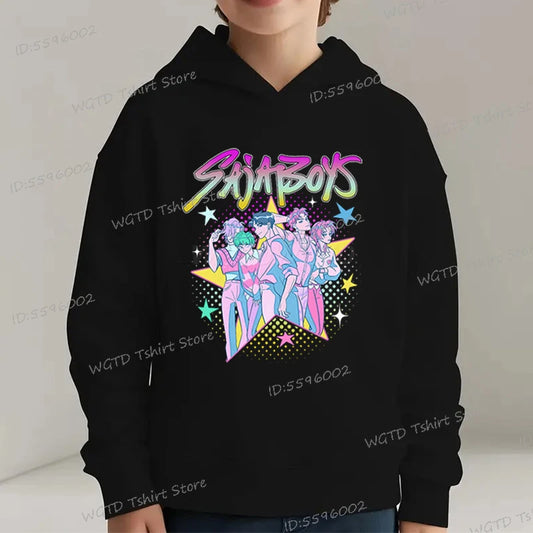 Children's Clothing KPop Demon Hunters Saja Boys Graphic Hoodies 2025 Movie Fashion Casual Hoodie Baby Girls Boys Clothes Gifts
