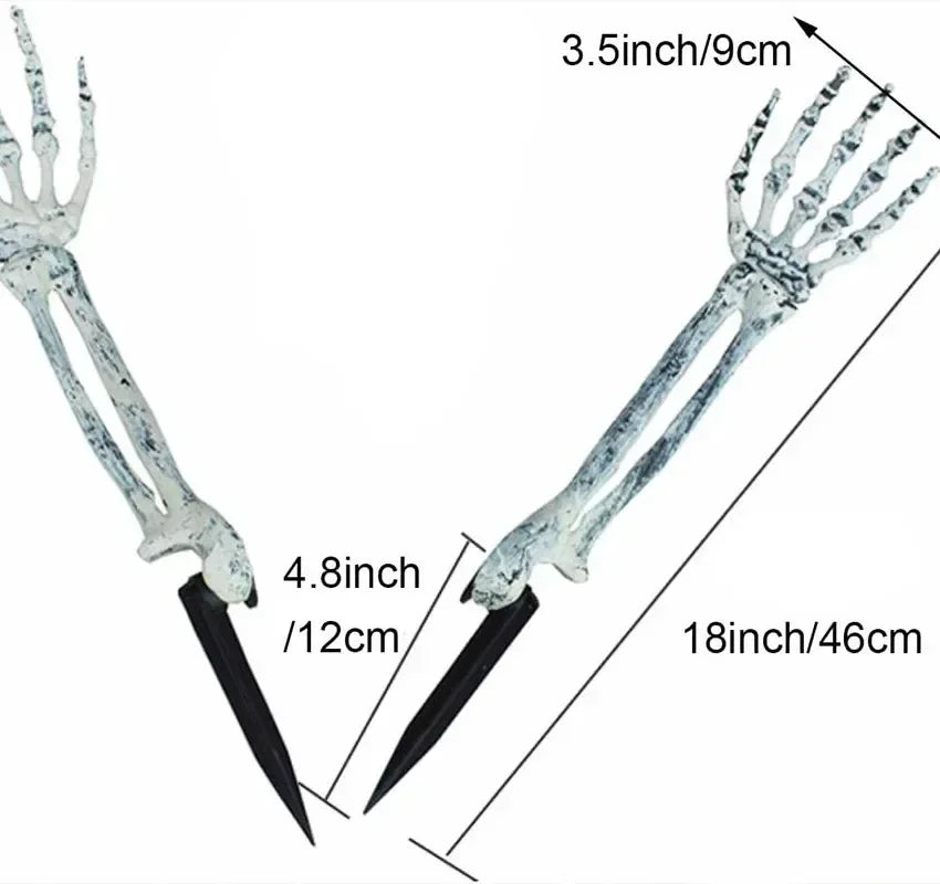 1-4PCS Halloween Simulation Skeleton Hand Prop Halloween Yard Floor Insert Ghost Hand Hand Bone Ghost Festival Dress Up Props