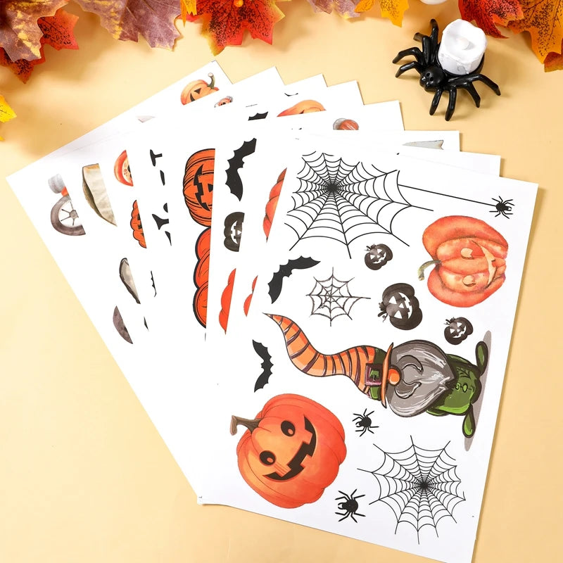 Halloween Window Sticker Halloween Theme Party Home Window Decoration Pumpkin Bat Window Stickers Trick or Treat Party Supplies