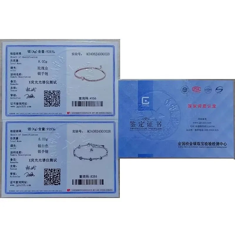 Exquisite 925 Sterling Silver New Shiny Heart-shaped Stars All Zircon Tennis Bracelet Luxurious Charm Bracelet Holiday Gifts