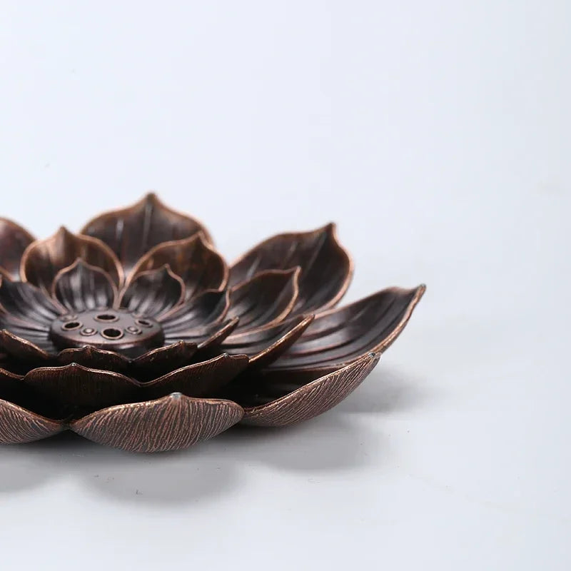 Incense Stick Holder Alloy Lotus Line Incense Burner Yoga Sage Sandalwood Coil Base Bronze Crafs Home Decor Christmas Gift