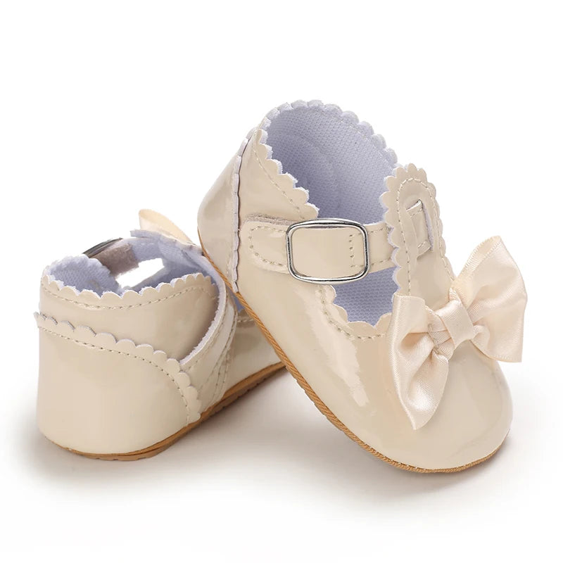 Cute Lace Baby Princess Shoes for Spring And Autumn 0-18M Infant Girls Anti-Slip Rubber Sole Bow Detail Anti-Slip Footwear