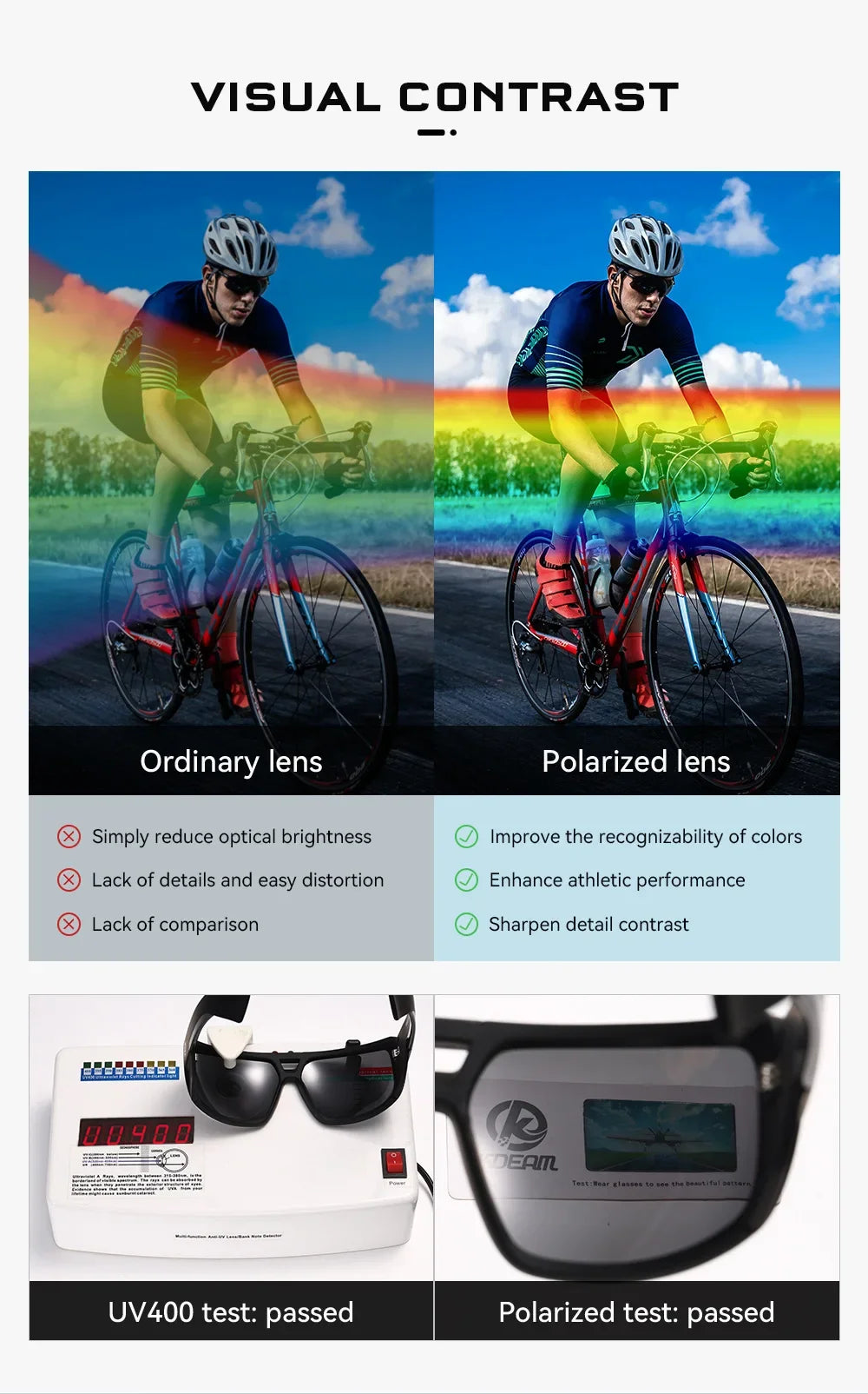 KDEAM New Large Frame Designer Polarized Men Sunglasses Luxury Brand Windproof Driving Glasses Fishing Eyewear Fashion Women Eye