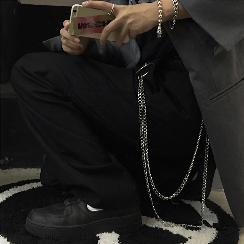 Punk Multilayer Cuban Chain Waist Chain Rock Hip Hop Men Body Chain Pants Ornaments Hip Hop Jewelry Men Accessories