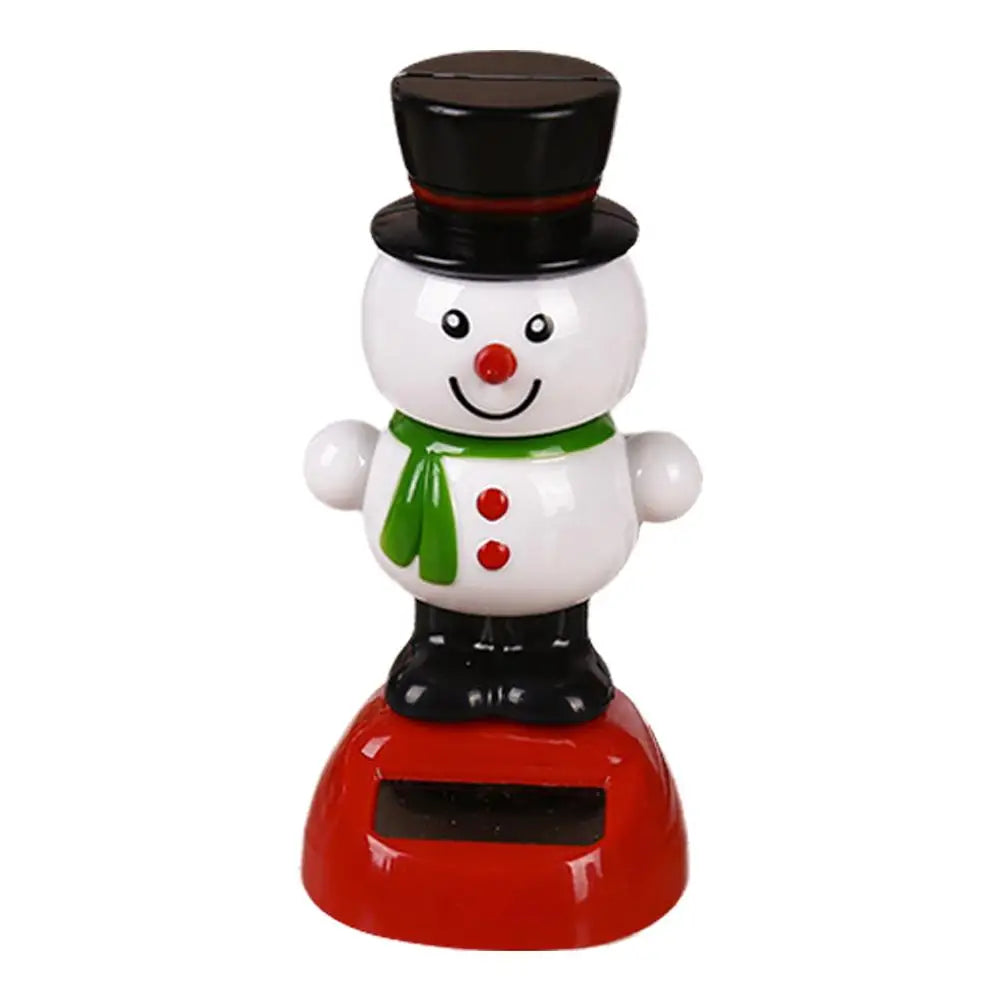 Christmas Car Decoration Solar Dancing Santa Claus Car Ornament Tree Elk Snowman Bobblehead Doll Merry Christmas Gift Accessory