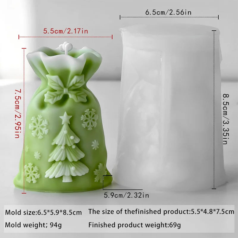 Christmas gift bags, candle ornaments, silicone molds, DIY Christmas decorations, handmade aromatherapy tools