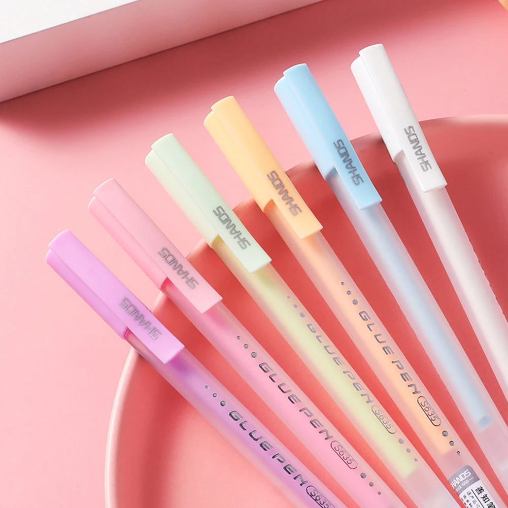 1pc Candy Color Glue Pens 20s Fast Dry Macaron Creative Student Stationery Dispensing ручки Hand Account DIY Material Supplies