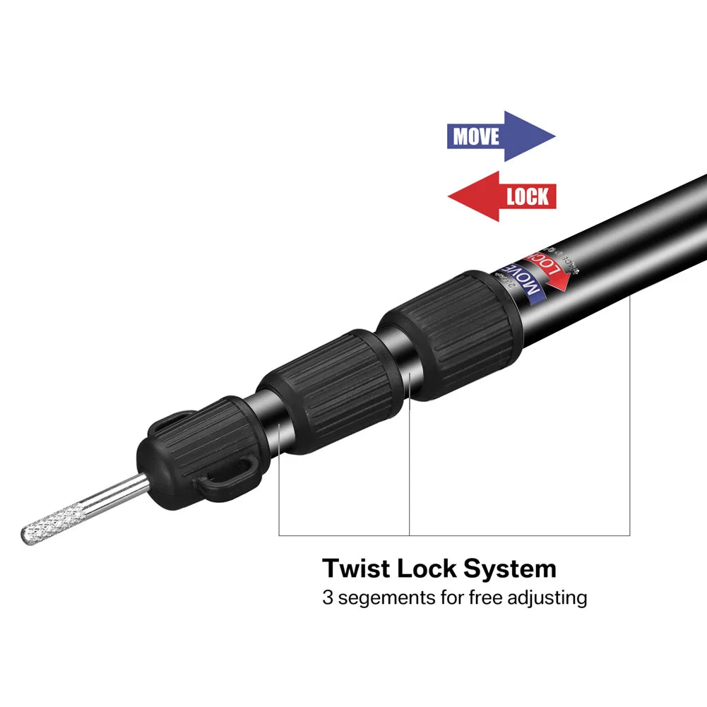 Set of 2 Tarp Poles Telescoping Camping Replacement 3-Section Aluminum Tent Rods for Rain Fly Camping Shelter Awning Canopy