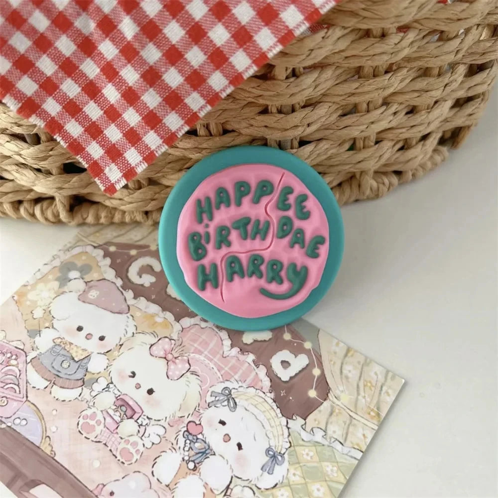 INS Cute English Letter Pink Magnetic Holder Grip Tok Phone Stand Support for IPhone 17 16 for Pad Magsafe Smart Tok Bracket