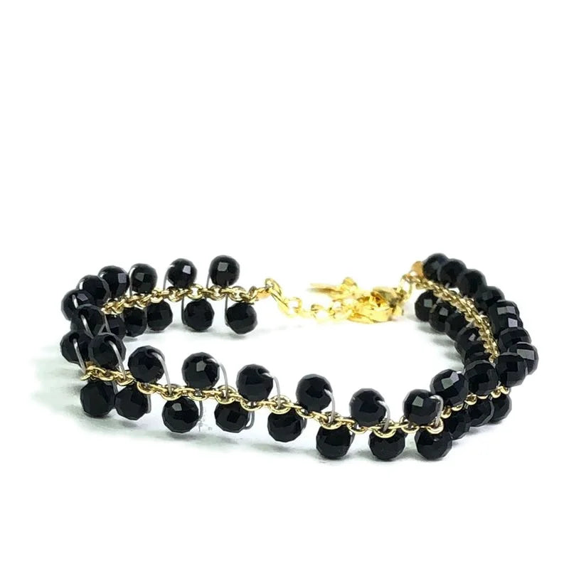 natural multifaceted 3-4mm stone Tourmaline garnet crystal quartz bracelet Women Jewelry Party /Wedding Luxury Gift Set Handwork