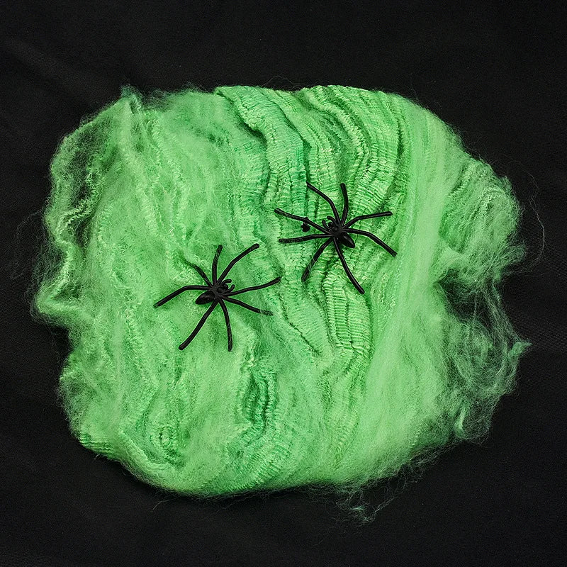 White Spider Web For Halloween Decorations Artificial Stretchy Cobweb For Halloween Scary Party Scene Decor Haunted House Props