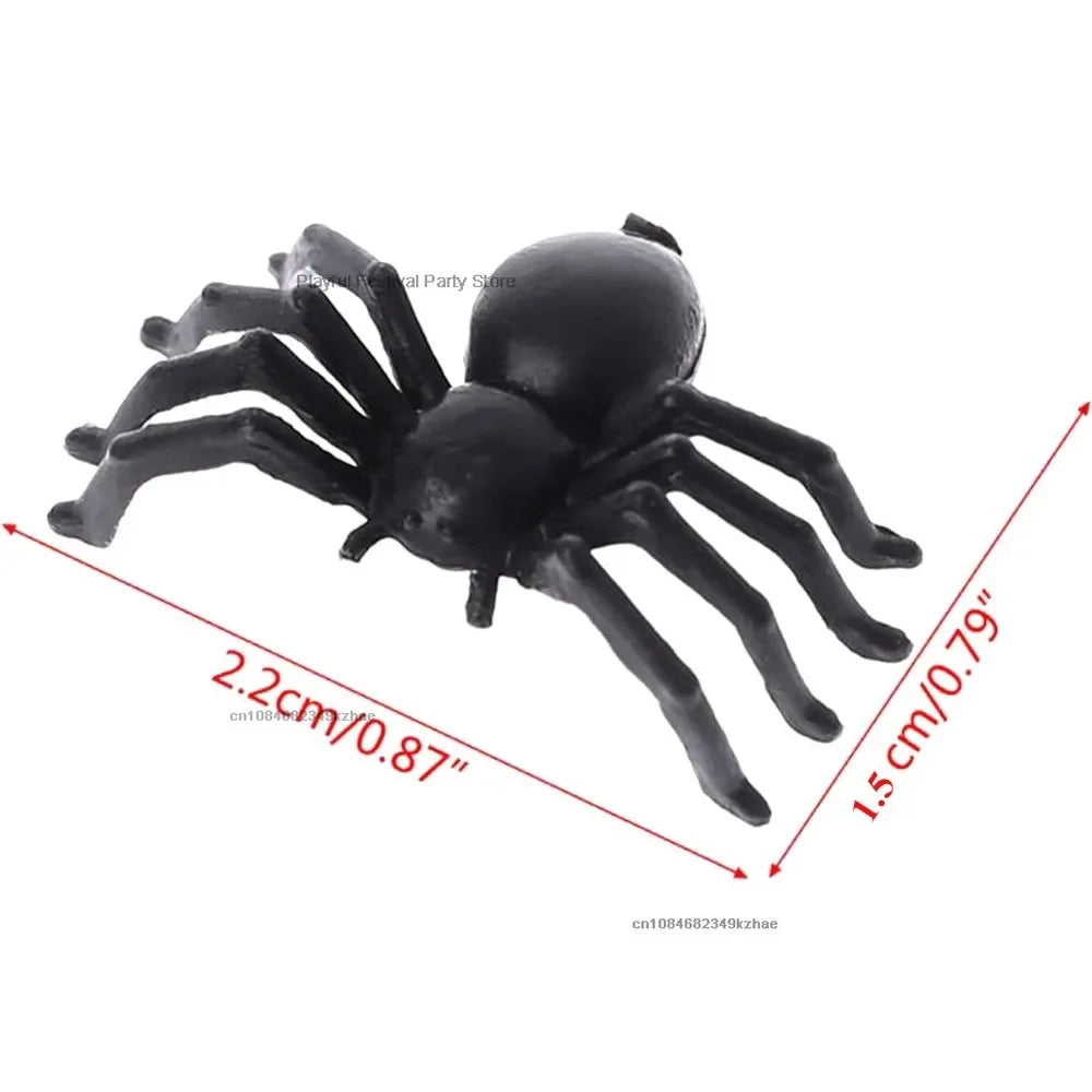20/50pcs Halloween Spiders Decorations Small Black Plastic Spiders Haunted House Spider Decoration Simulation Tricky Decorations