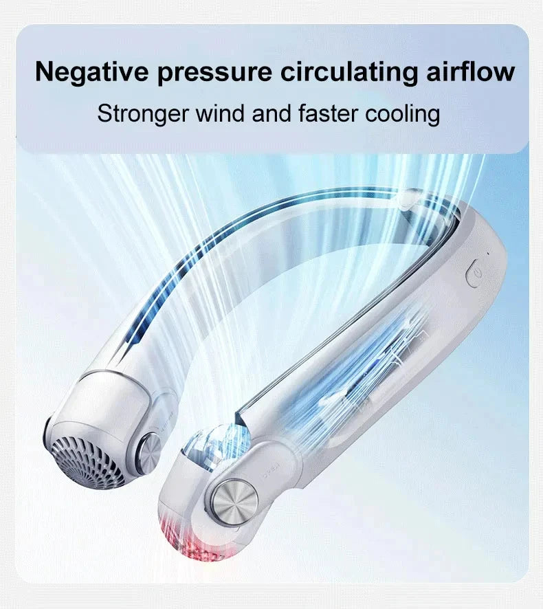 Portable Neck Hanging Fan With Usb Charging Adjustable Bladeless Turbofan Bladeless Student Dormitory Home Outdoor Cooling