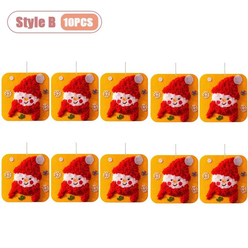1-10PCS Christmas Gift DIY Felt Sewing Kit for Kid Handicraft Activity Preschool Toy Thread Painting Educational Craft Materials