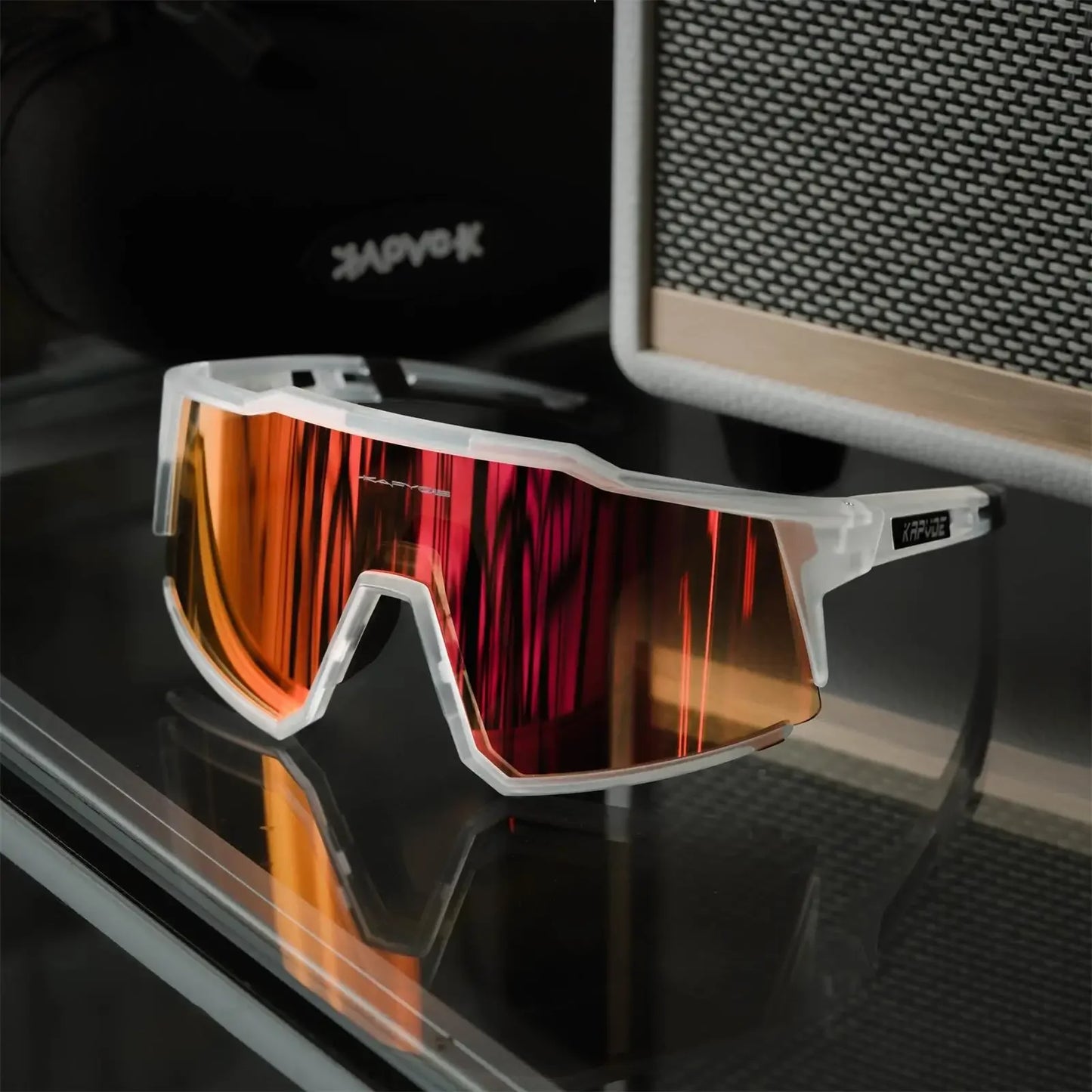 Kapvoe Outdoor Men Sunglasses UV400 Fishing Ski Goggles Road Bike Mask Goggles Women Anti-Fog Windproof Glasses Bicycle Eyewear