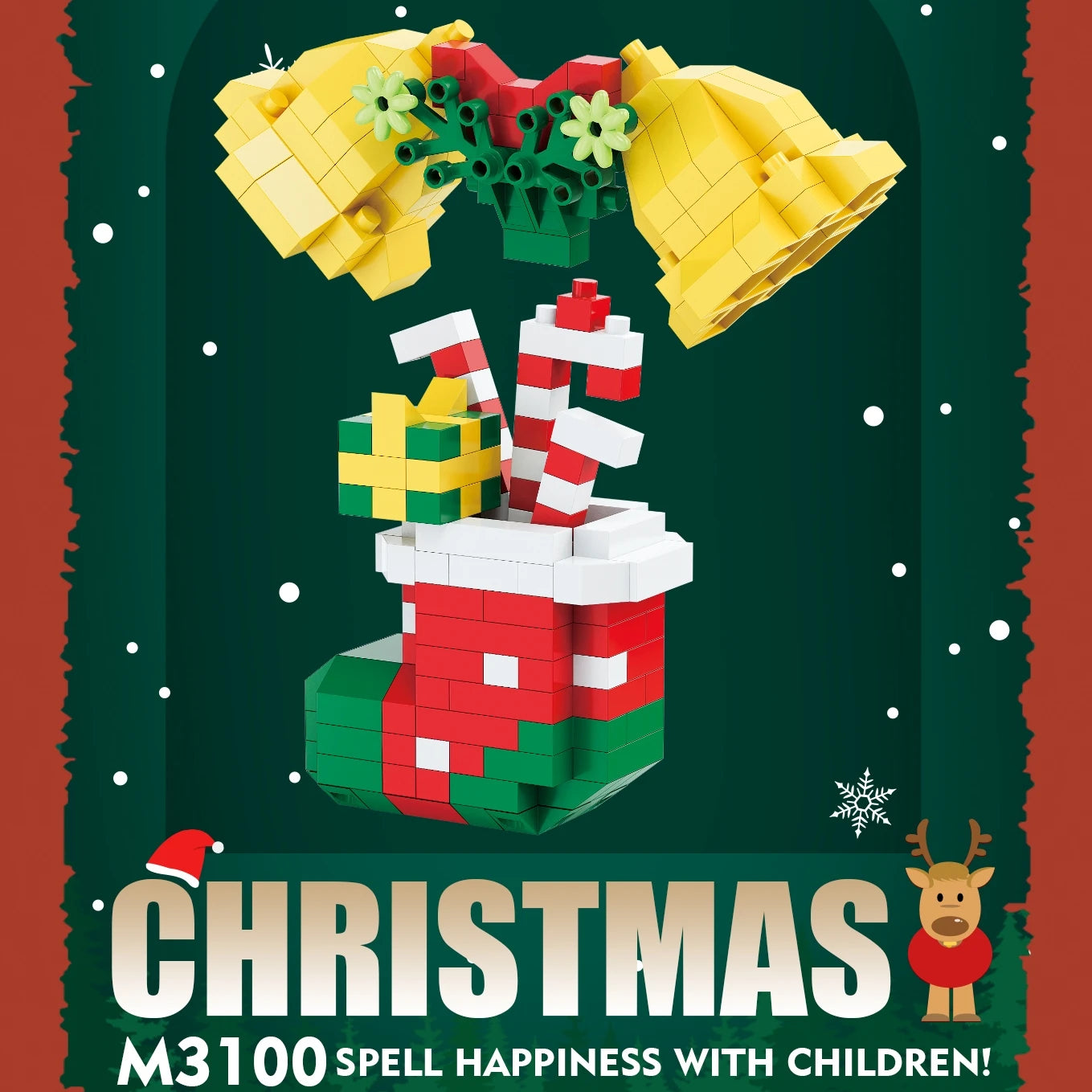 Children Mini Christmas Gift Micro Building Blocks Creative 3D Santa Claus Snowman Tree Decor Holiday Toy Set For Kids