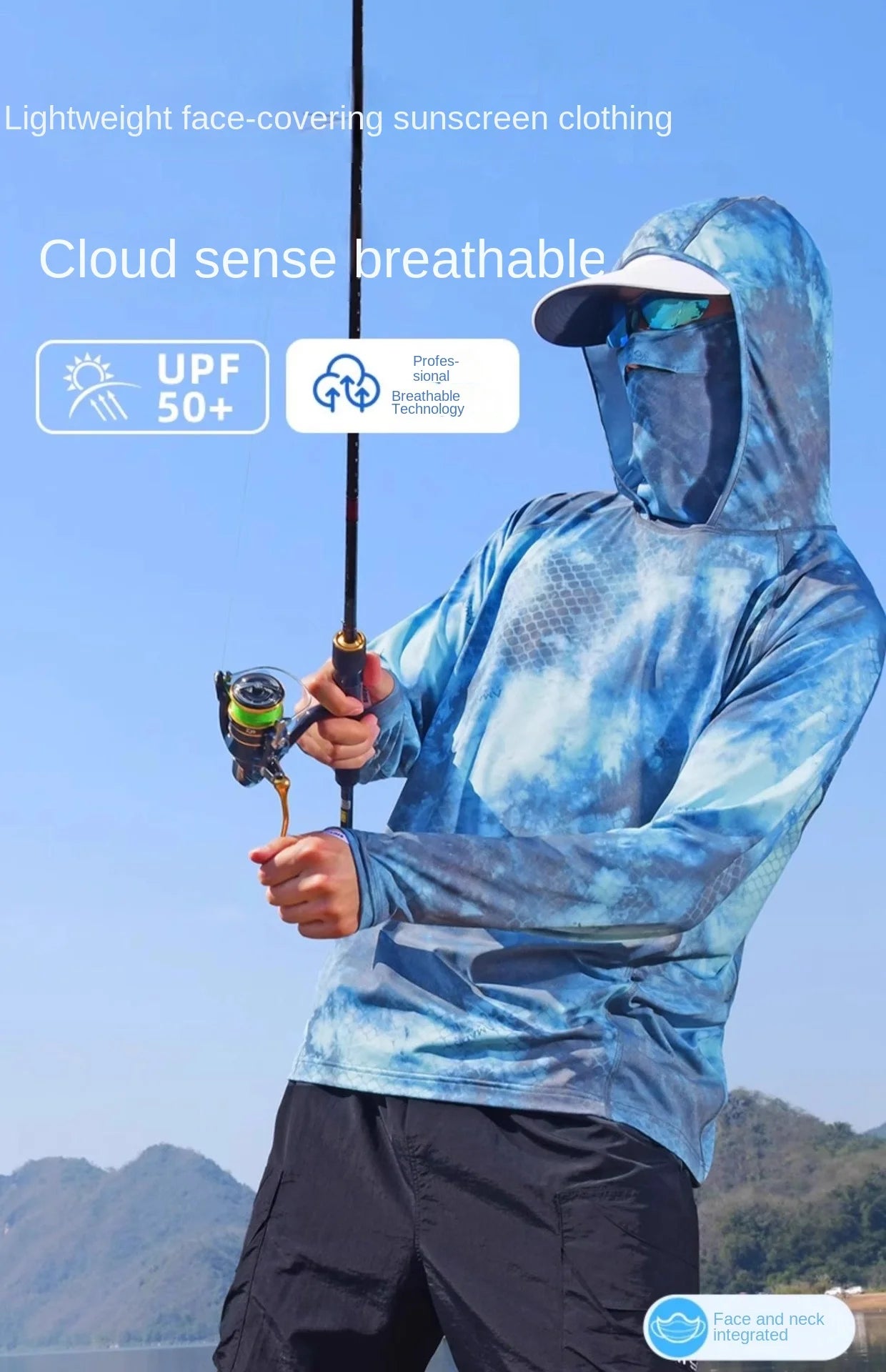 Camouflage Fishing Shirts Sun Protection Clothing Ultra-thin Ice Silk Summer Outdoor Lure UV Protection Breathable Men Shirt