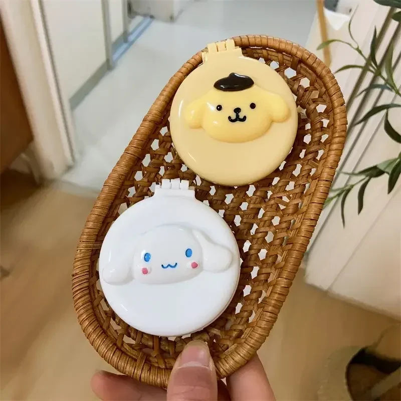 New Hello kitty Kuromi My melody  cartoon foldable comb mirror one-piece creative student portable dormitory make-up mirror