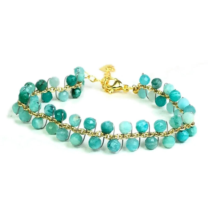 natural multifaceted 3-4mm stone Tourmaline garnet crystal quartz bracelet Women Jewelry Party /Wedding Luxury Gift Set Handwork