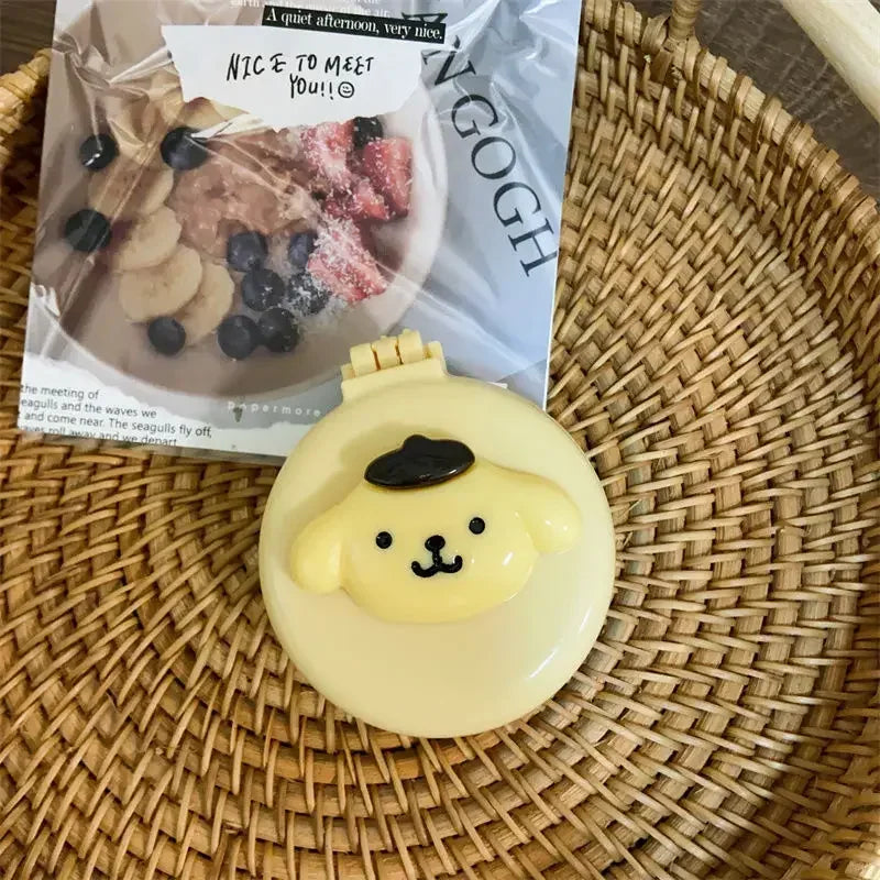 New Hello kitty Kuromi My melody  cartoon foldable comb mirror one-piece creative student portable dormitory make-up mirror