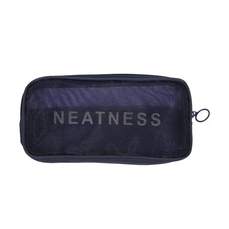 Transparent Mesh Makeup Bag Women Travel Toiletry Wash Cosmetic Bag Storage Case Letter Printed Zipper Make Up Bags 3 Size