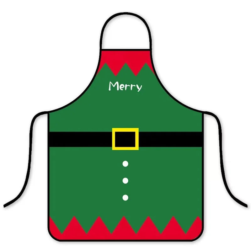 New Christmas Santa Claus apron, oil-resistant Christmas gift, kitchen and dining room decoration