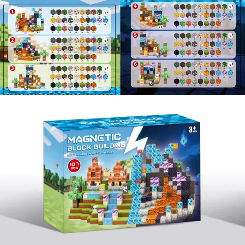 New Popular Christmas Magnetic Blocks suit, DIY Building Toy, Montessori Magnetic Building Blocks Halloween Christmas Gift