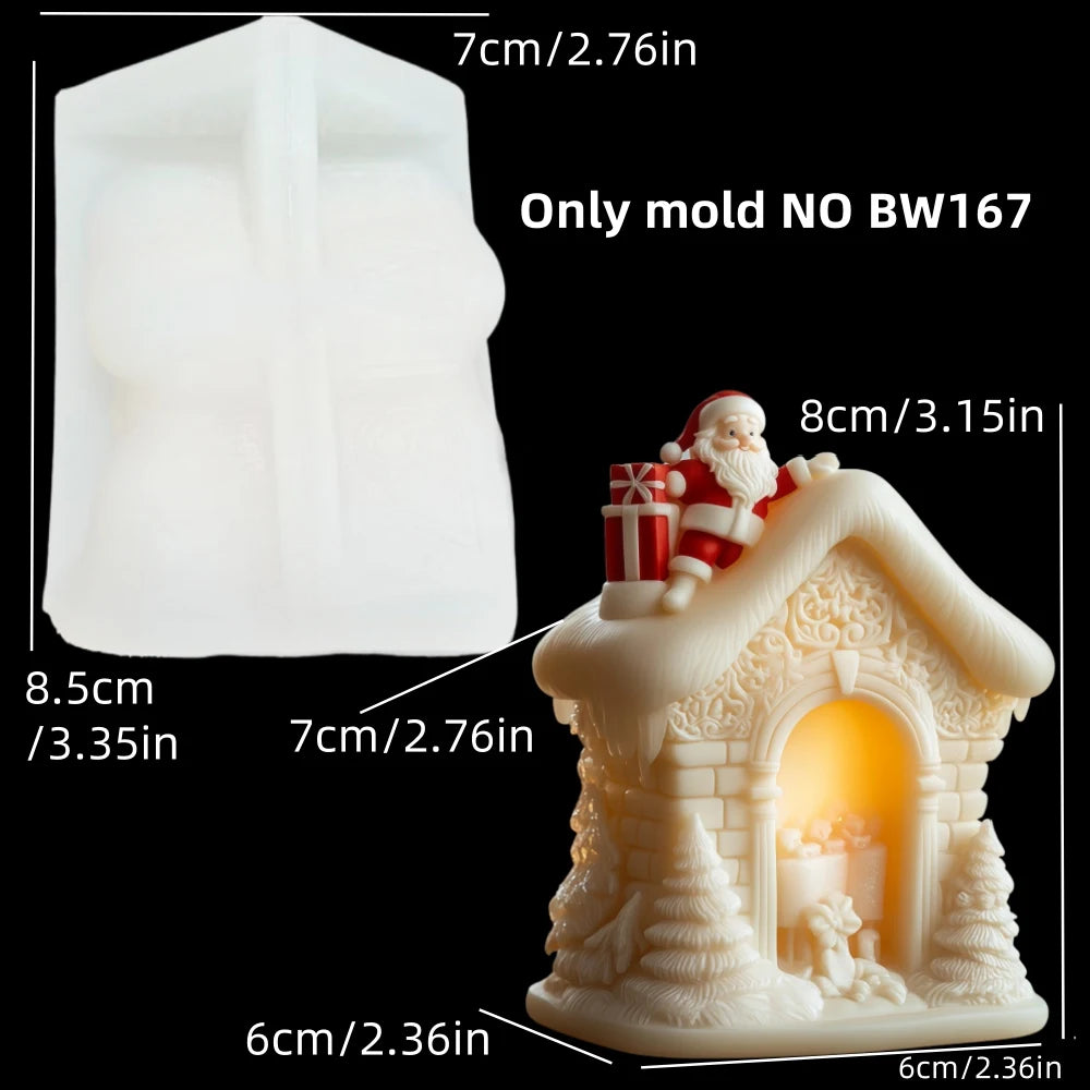 Love Owl Candle Silicone Mold Wear Christmas Hat Owl Resin Mold Christmas Heart Owl Gypsum Mould Craft Molds Christmas Gift