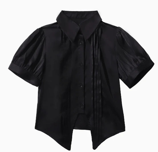 Original Dark Goth Prince Clothing Set New Spring Summer Women's Cool Black Shirt Irregular Vest Shorts 3 Piece Suit Outfits