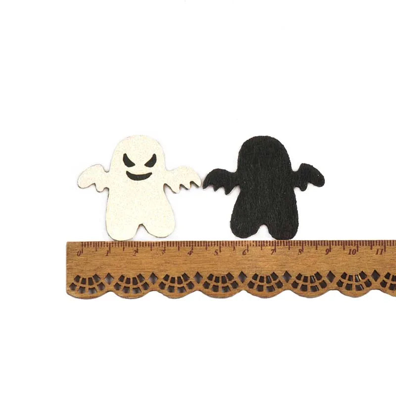 10Pcs 4-9cm Cartoon Ghost/Bat/Spider/Pumpkin Felt Fabric Halloween Patches Appliques For Sewing Supplies Clothes DIY Decor C4133