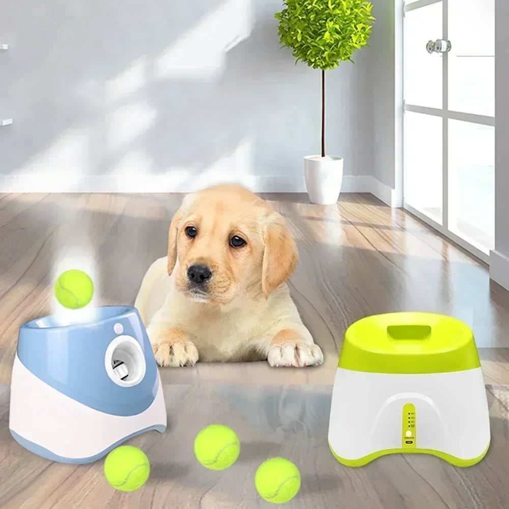 Automatic Dog Ball Launcher with 3 Distance Settings for Indoor & Outdoor Play, Keeps Pets Active & Healthy.