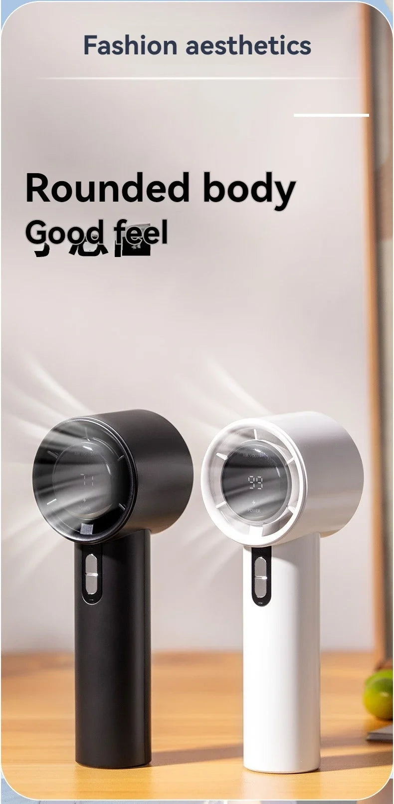 2pcs USB Rechargeable Handheld Fan - 100-Speed Turbo Cooling with LED, Portable Mini Fan for Outdoor, Camping & Office