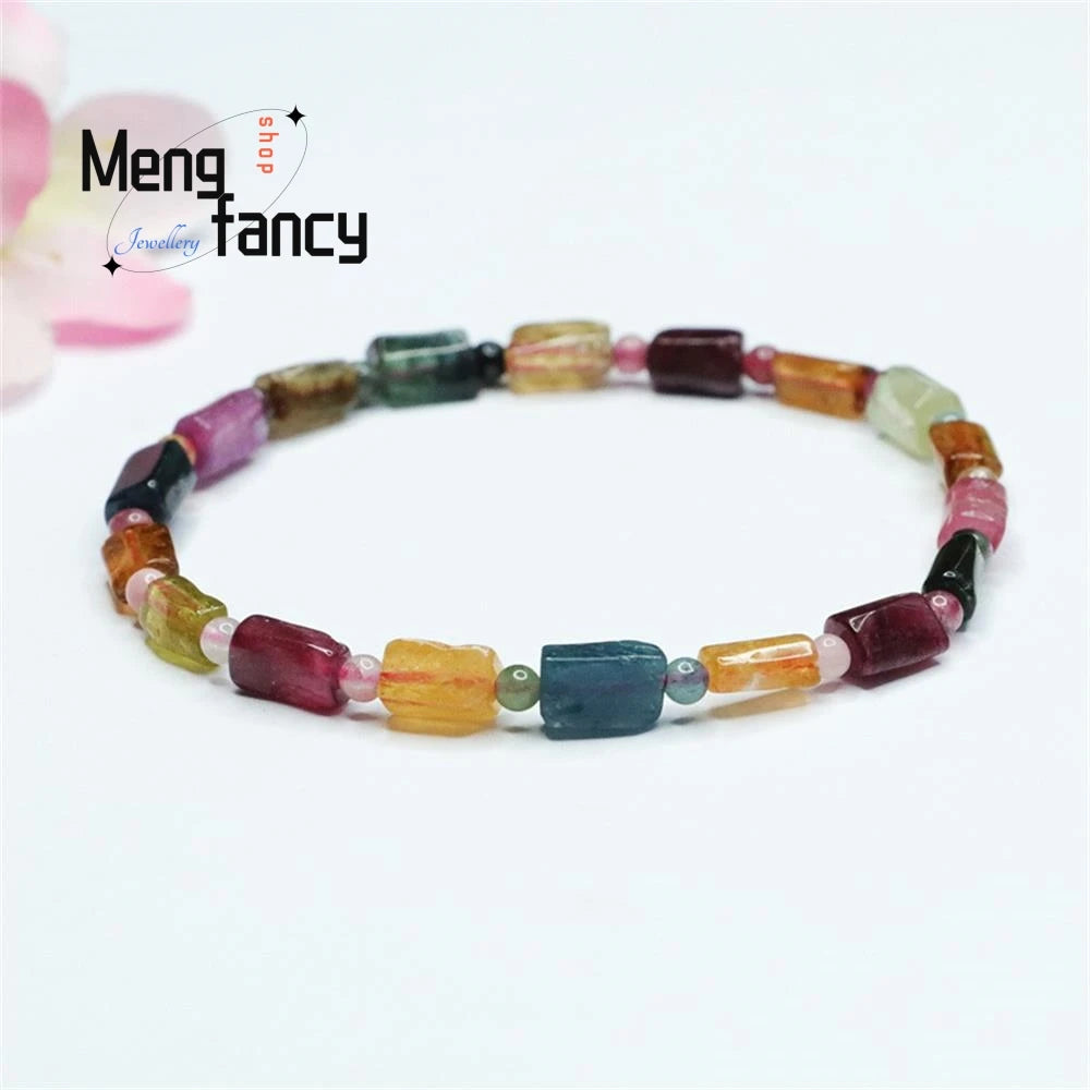 Natural Tourmaline Exquisite Elegant Simple High-grade Bracelet Candy Colour Random Sexy Young Girls Popular Fashion Jewellery