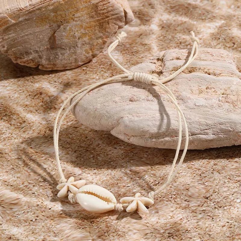 Bohemian Imitation Natural Shell Sea Turtle Starfish Pendant Bracelet For Women Fashion Beach Bracelets Birthday Jewelry Gifts