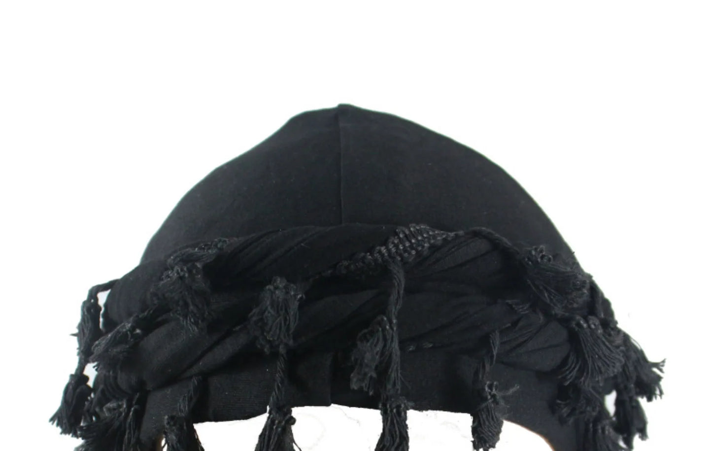 Men Hat Punk Burr Trim Twisted Tail Fringe Cotton Bandana Hat Hop Turban Hats Head Wrap Beanie Cap Solid Color Docker Hat 2024