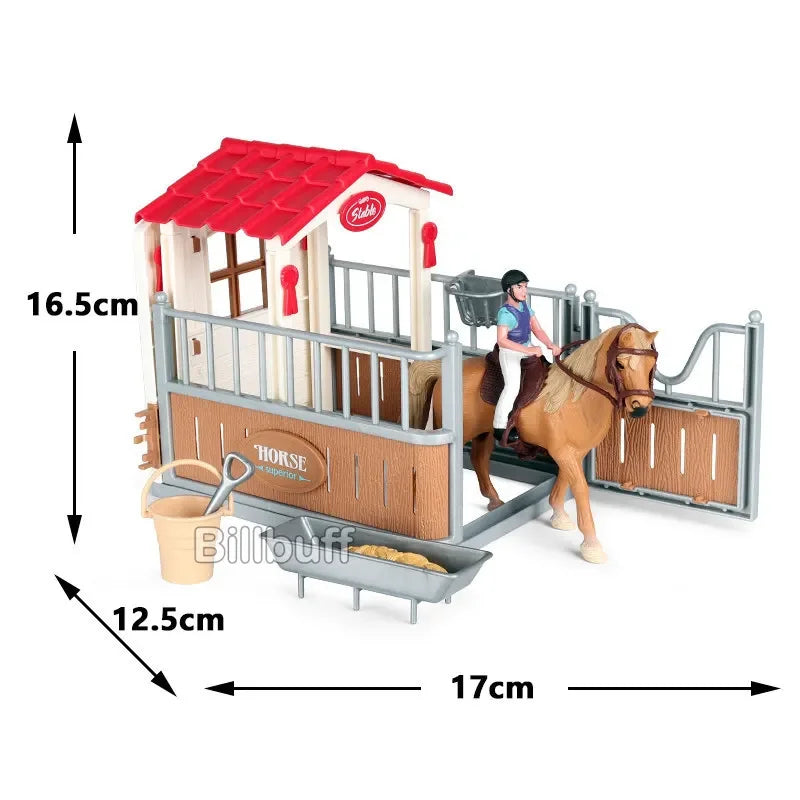 DIY Horse Race Model Horseman Farm Animal Figurines Action Ma Chang takes a shower Emulation Toys for Children Christmas Gift