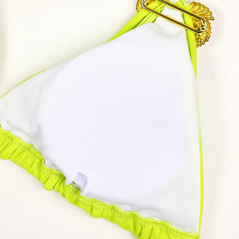 Sexy Micro Bikinis 2025 Women Halter Brazilian Bikini Set Female Pleated Swimsuit New Triangle Swimwear Beach Wear Bathing Suit