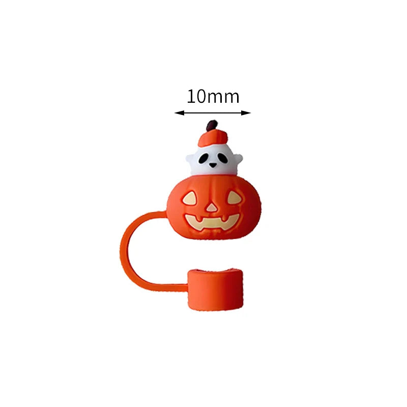 10mm Halloween Straw Dust Cover For Stanley Pumpkin Spider Series Halloween Straw Hat Creative Festival Cup Decor Accessories
