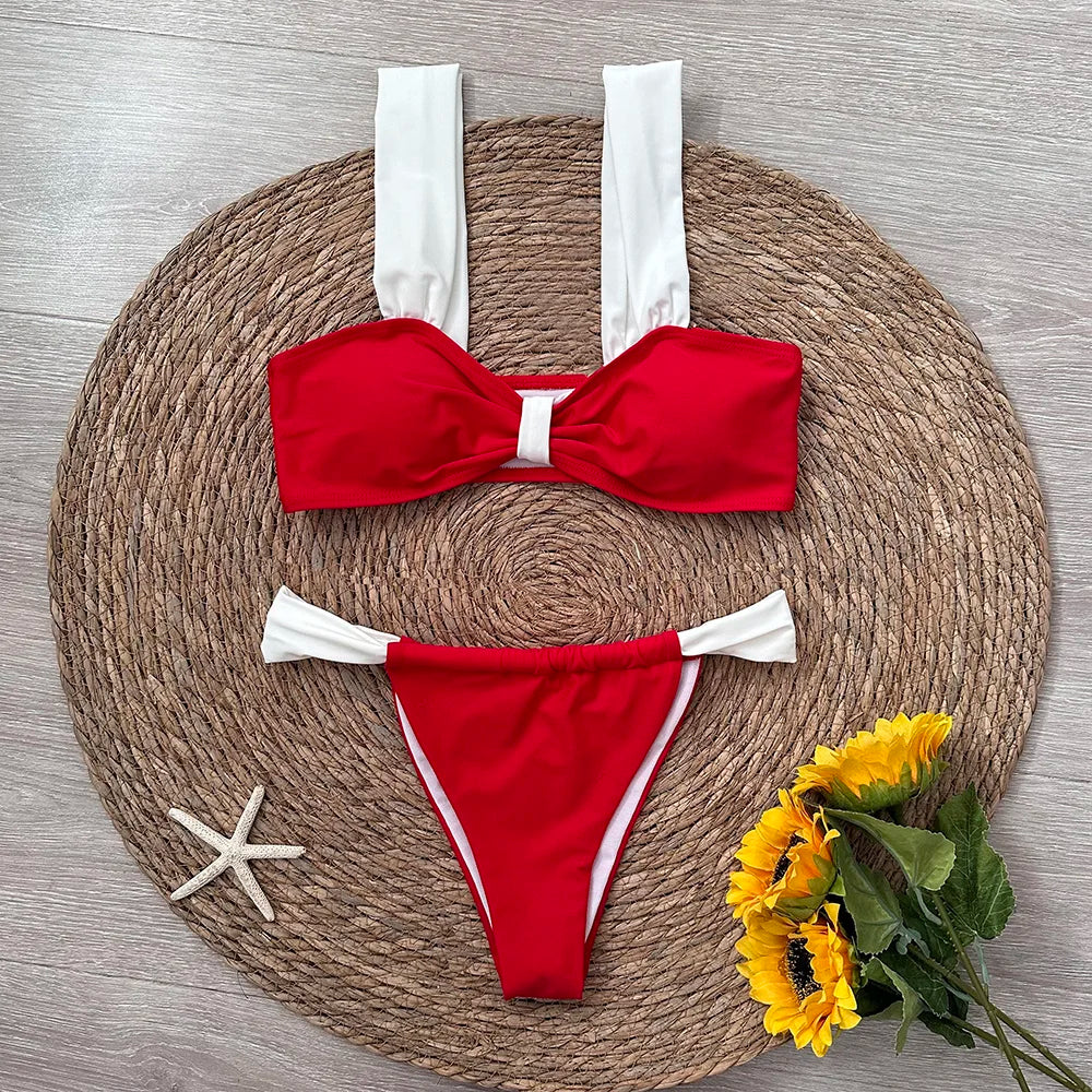 3 Pieces Bikini Set Wiht Mini Skirt Women Swimwear 2024 Sexy Bikinis Push Up Beachwear Solid Bodysuit Micro Thong Biquini Female