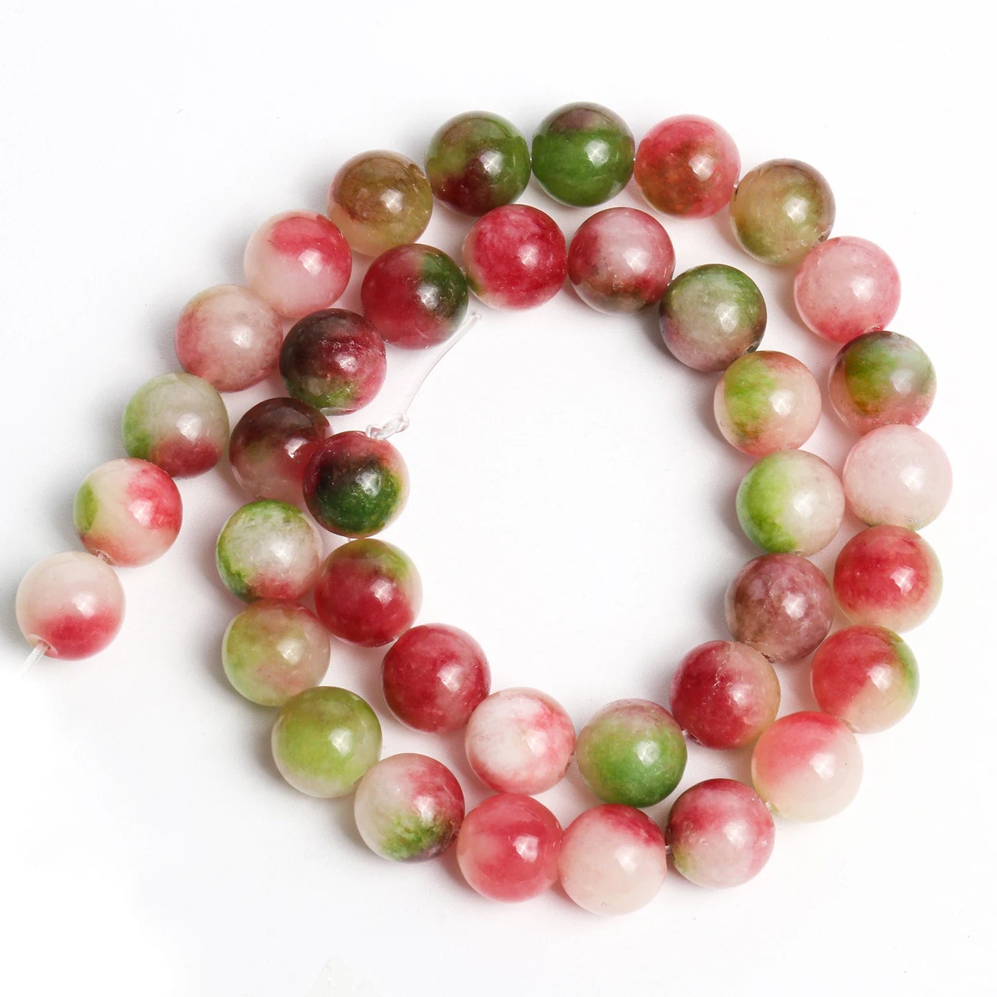 Natural Watermelon Tourmaline Jades Stone Beads Loose Spacer Beads for Jewelry Making Diy Bracelet Handmade Accessories 6 8 10mm