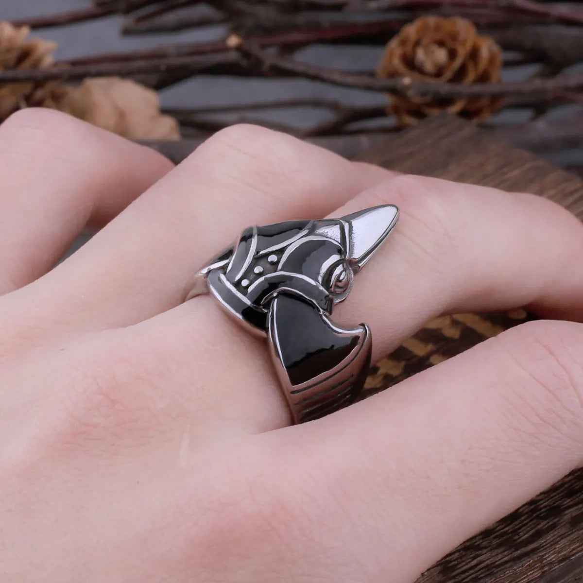 316L Stainless Steel Viking Raven Ring Ring Men Pagan Nordic Amulet Ring Scandinavian Viking Jewelry as Men Gift Dropshipping