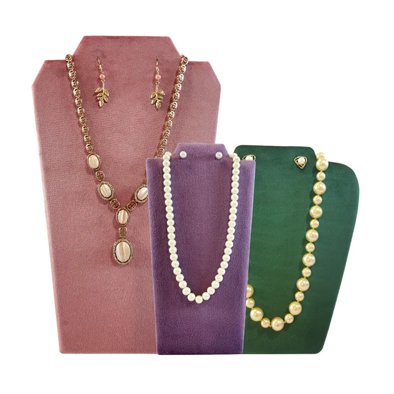 Wooden Necklace Stand White Pu Jewelry Pendant Display Holder Organizer Storage Easel Shelf Rack 3 Color 12.5*22.5Cm