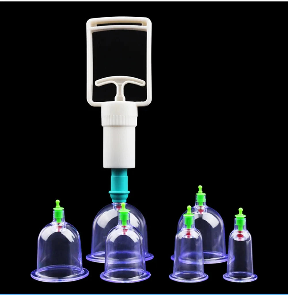 12/6Pcs Vacuum Cupping Set Suction Cups Back Massage Body Cup Detox Massage Body Cups Vacuum Cupping Anti Cellulite Massage Jars