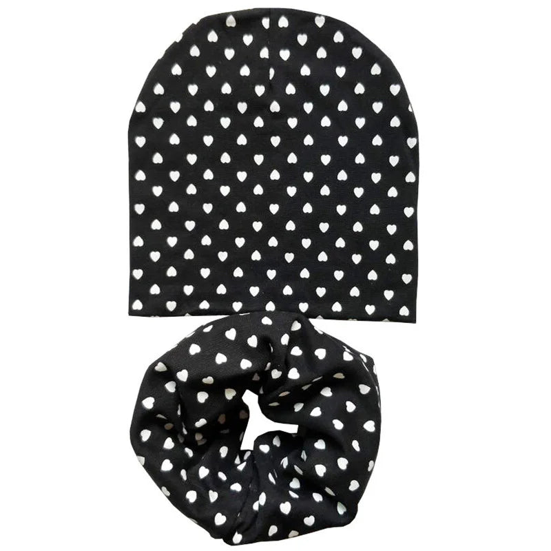 Star Print Cotton Baby Hat Autumn Winter Baby Girls Hat Boys Cap Toddlers Infant Cap Scarf Children Bonnet Hats