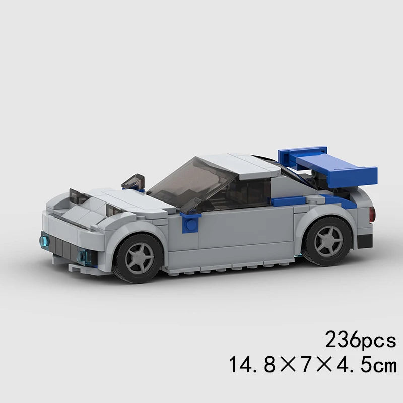 MOC Car Speed R34 488 Pickup R32 Racing Vehicle Model Building Block Super Race brick Christmas Gift City Technical rally sport