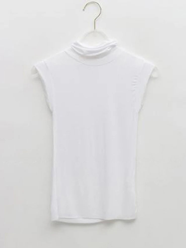 Summer New Modal Corset Tops To Wear Out Sleeveless Turtleneck Tops For Women Korean Casual White Tank Top Women Clothes