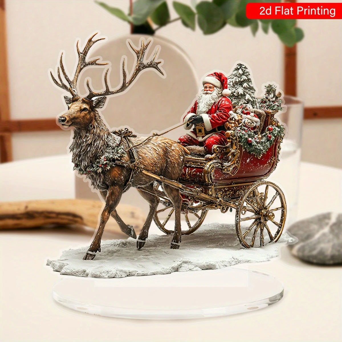 Christmas acrylic desktop display sign classic holiday decoratio multifunctional Christmas gift plaque, elegant style